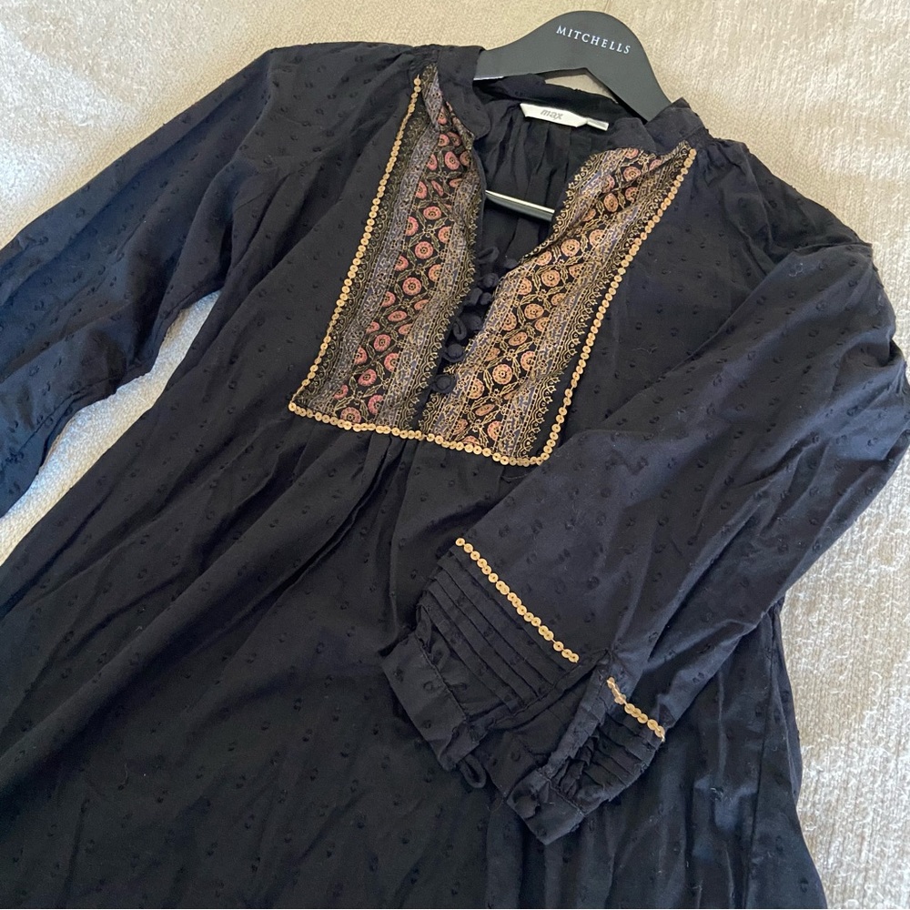 Elegant Indian Style Black Dress Shirt